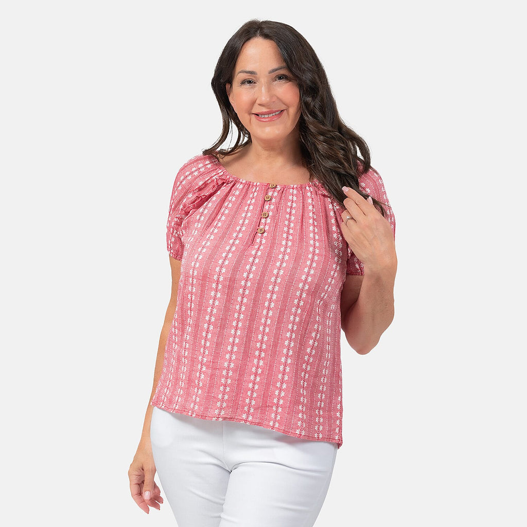 Mudflower Polyester Top (Size 1x1 cm) - Red