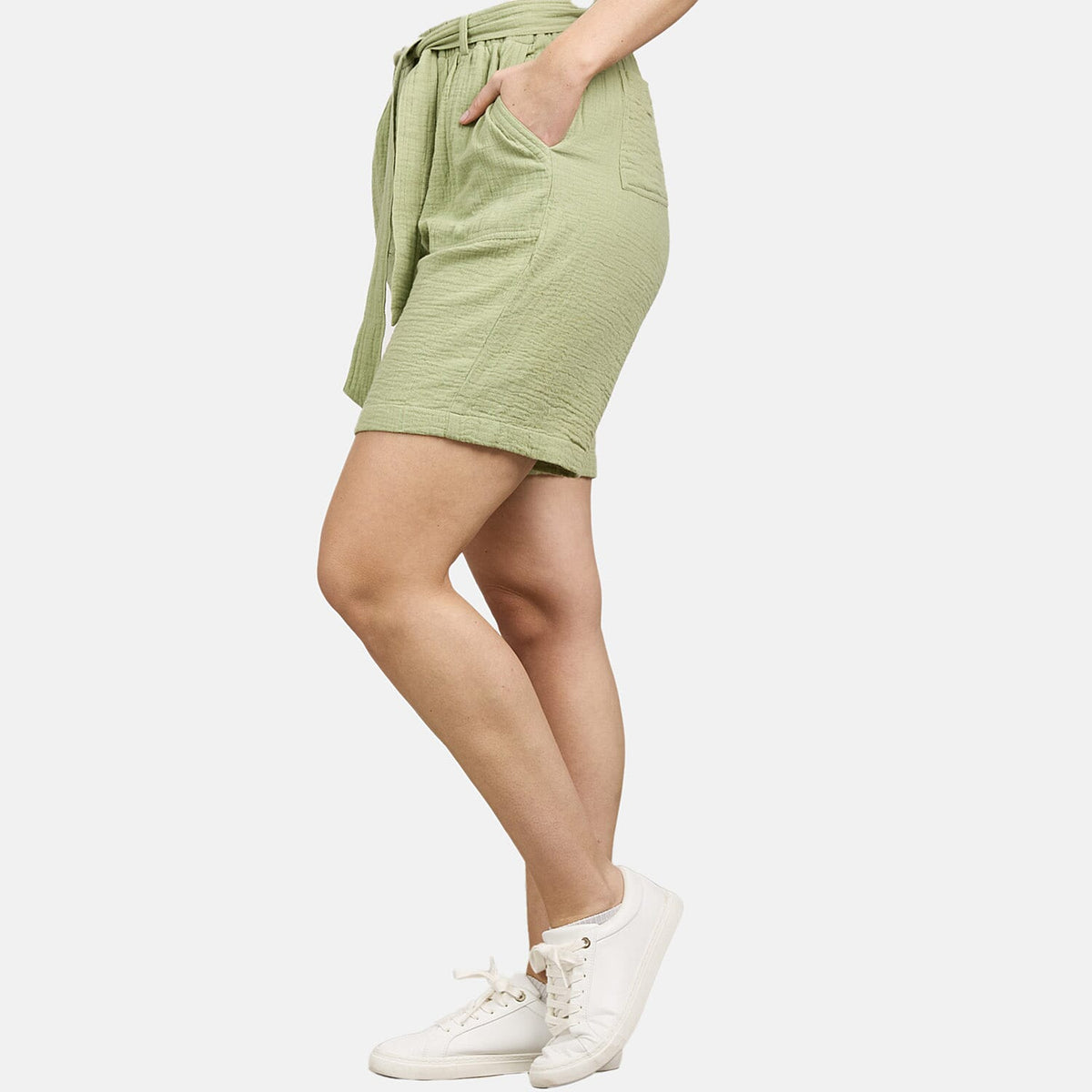 Mudflower Cotton Woven Short (Size 1x1 cm) - Green V32607187 2