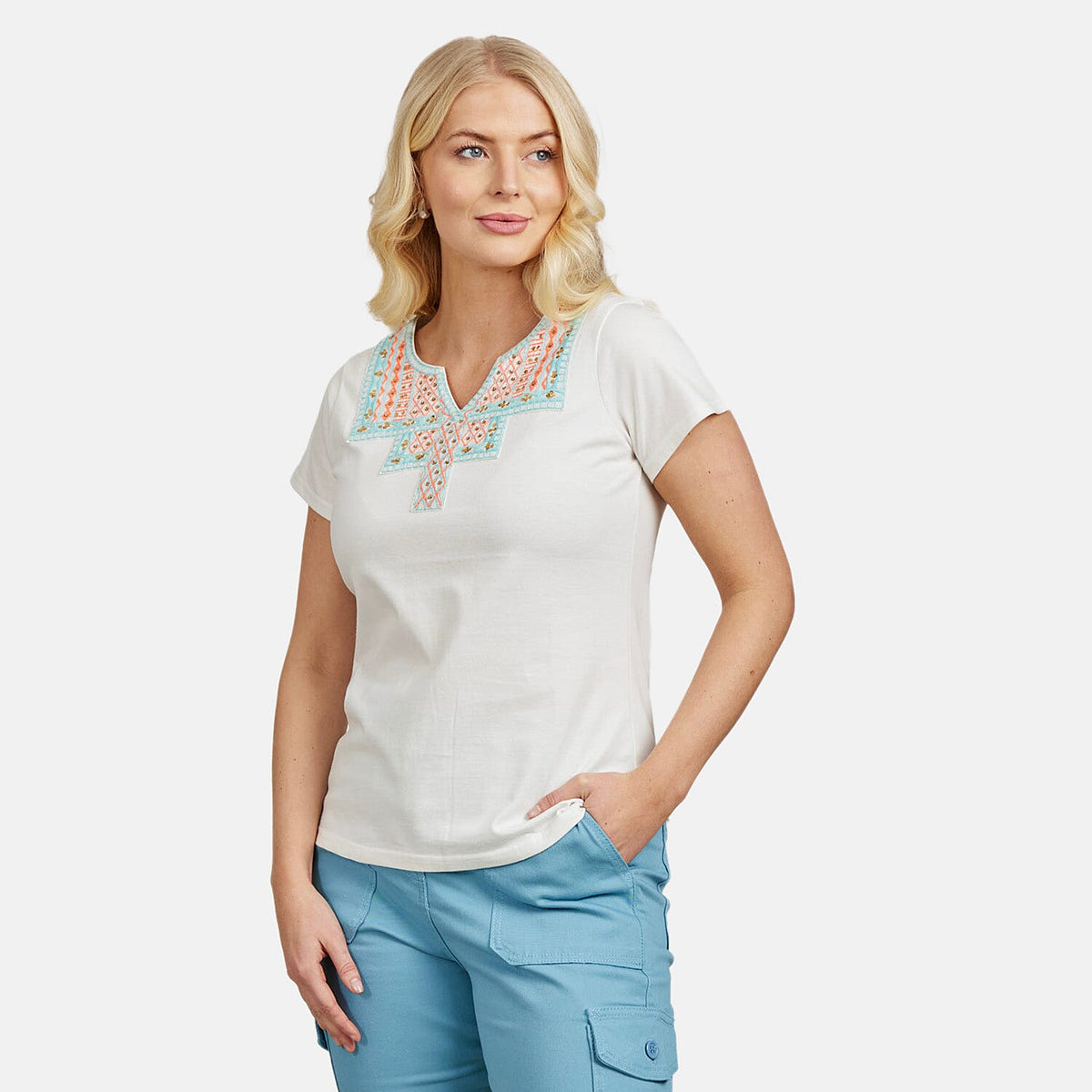 Mudflower Cotton TShirt  - Ivory V32614560 1