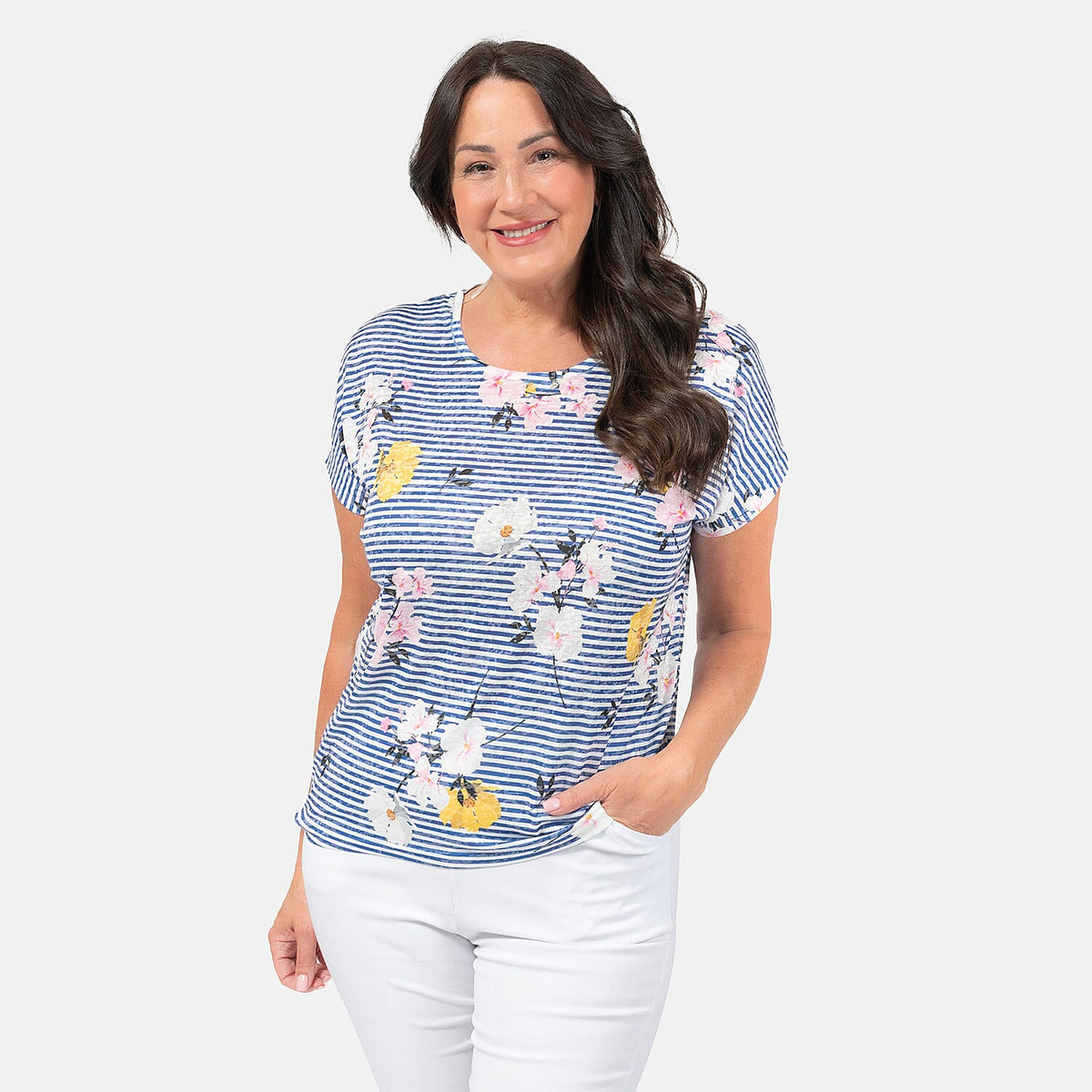 Mudflower Cotton Tee (Size 1x1 cm) - Blue V32578443 0