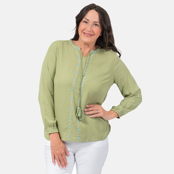 Mudflower Viscose Blouse (Size 1x1 cm) - Sage 7777253 2