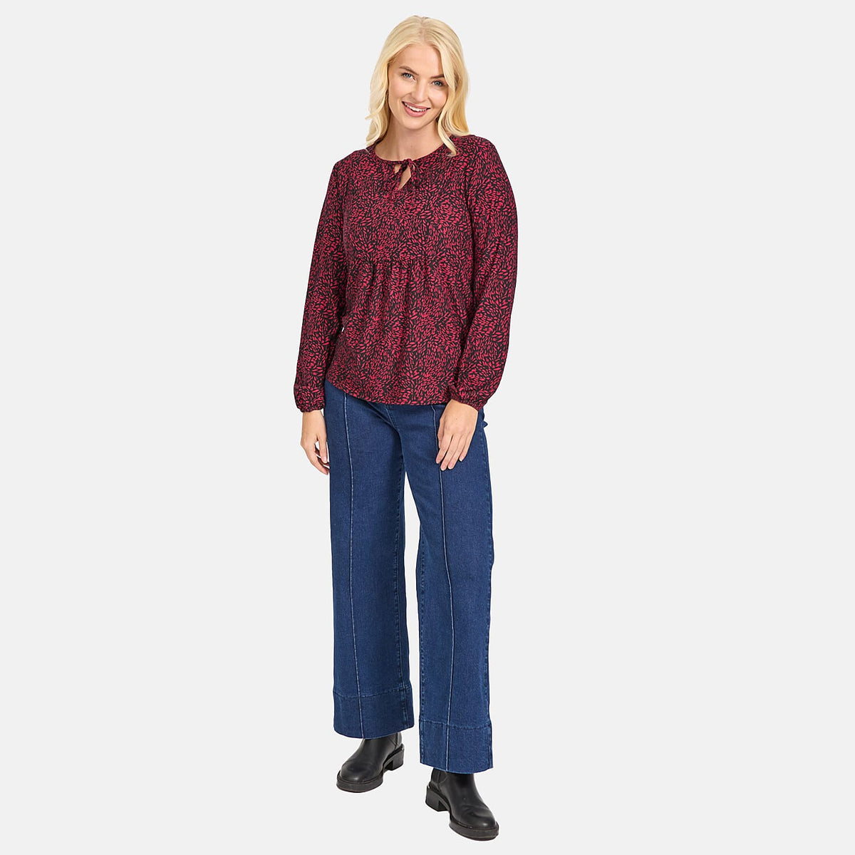 Mudflower Woven Top - Red Bud V32614674 0
