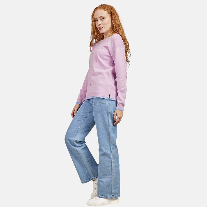 Mudflower Boat And Anchor Embroidery Jumper (Size 10) - Lilac 8421845 2