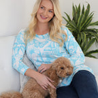 Mudflower Butterfly Print Tunic Jumper (Size 16 to 18) - Turquoise