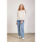 Mudflower Rainbow Motif Jumper (Size 16 to 18) - White