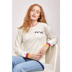 Mudflower Rainbow Motif Jumper (Size 16 to 18) - White