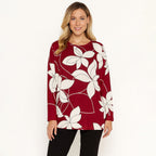 Mudflower Brushed Paisley Print Long Sleeve Top (Size L) - Pink