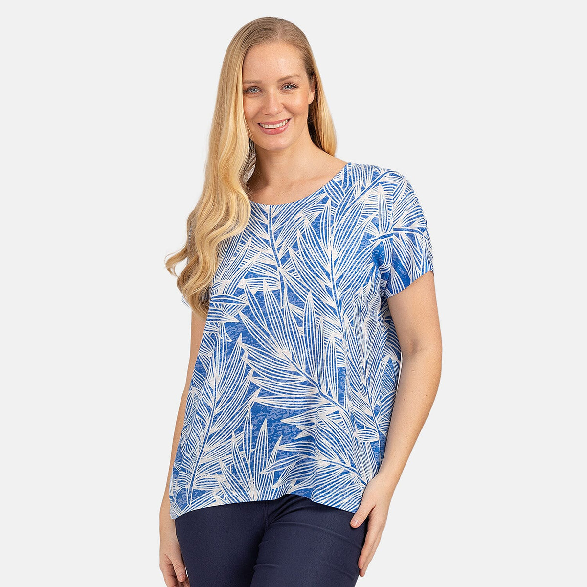 Mudflower Leaf Print Burn Out Tee V32578563 0