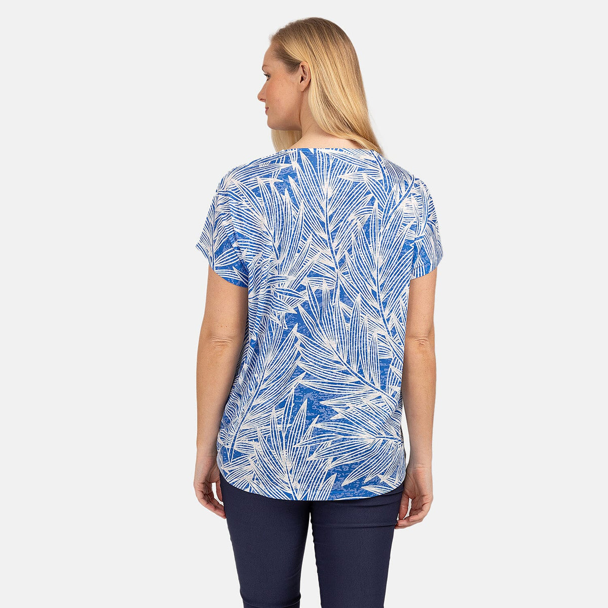 Mudflower Leaf Print Burn Out Tee V32578563 2