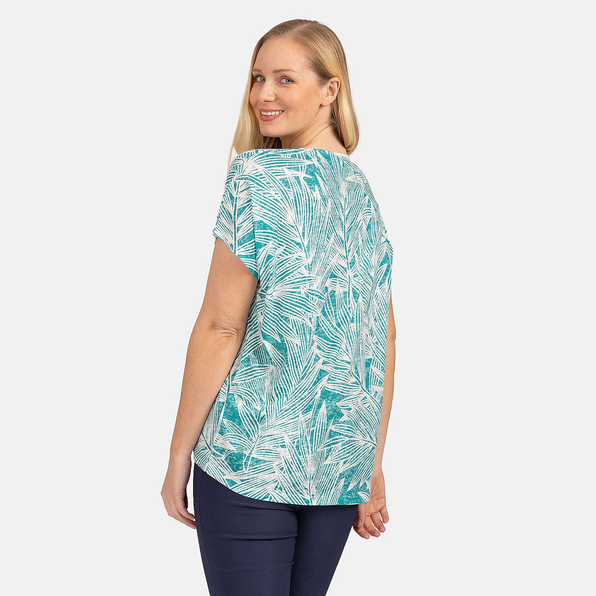 Mudflower Leaf Print Burn Out Tee V32609897 3