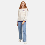 Mudflower Rainbow Motif Jumper (Size 16 to 18) - White