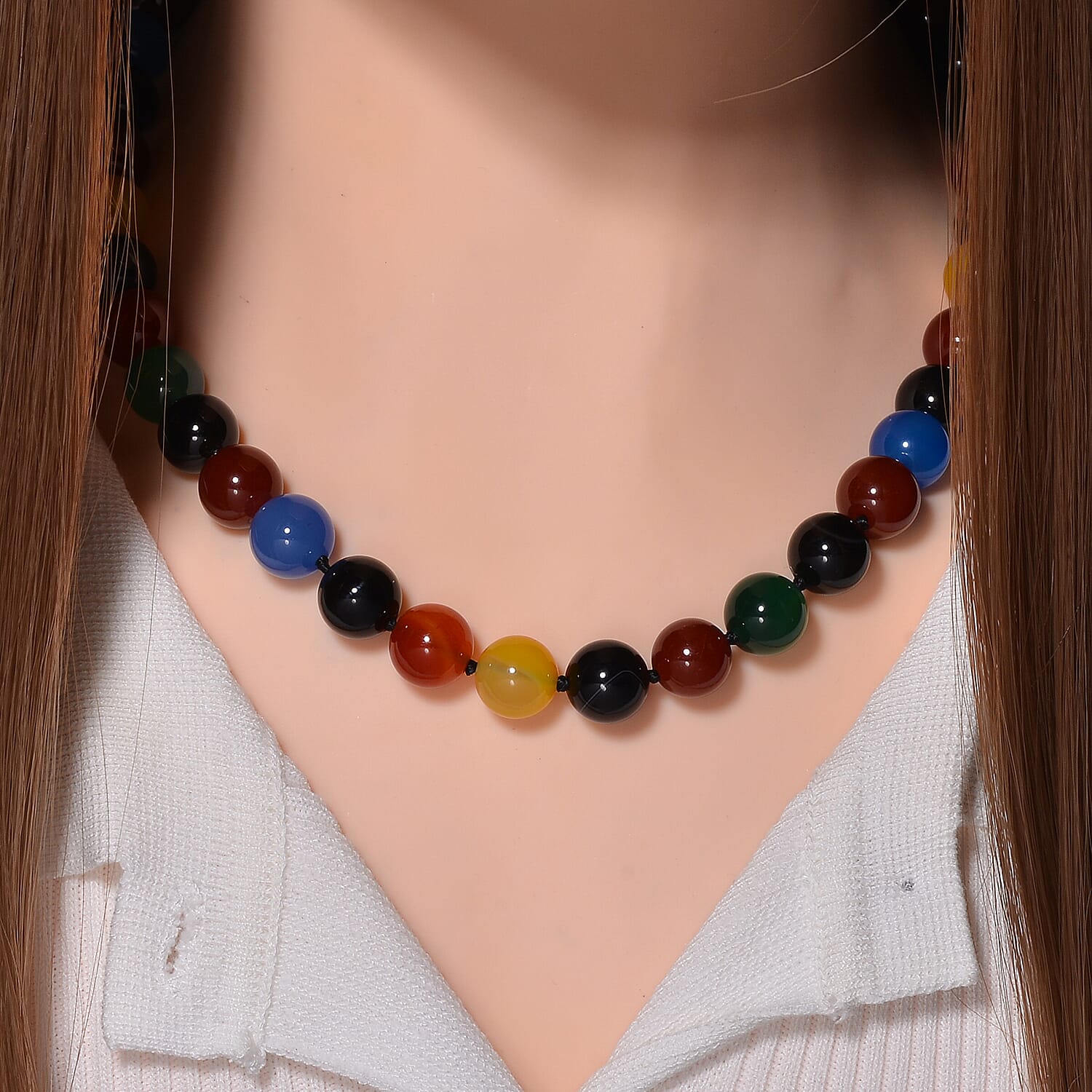 Multi Agate Necklace (Size - 20) with Magnetic Clasp 470.00 Ct 7964266 6