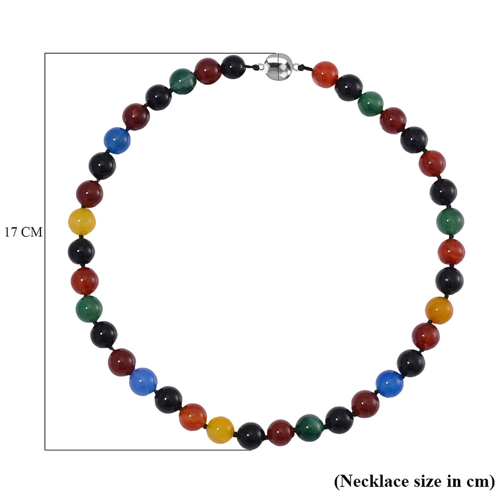 Multi Agate Necklace (Size - 20) with Magnetic Clasp 470.00 Ct