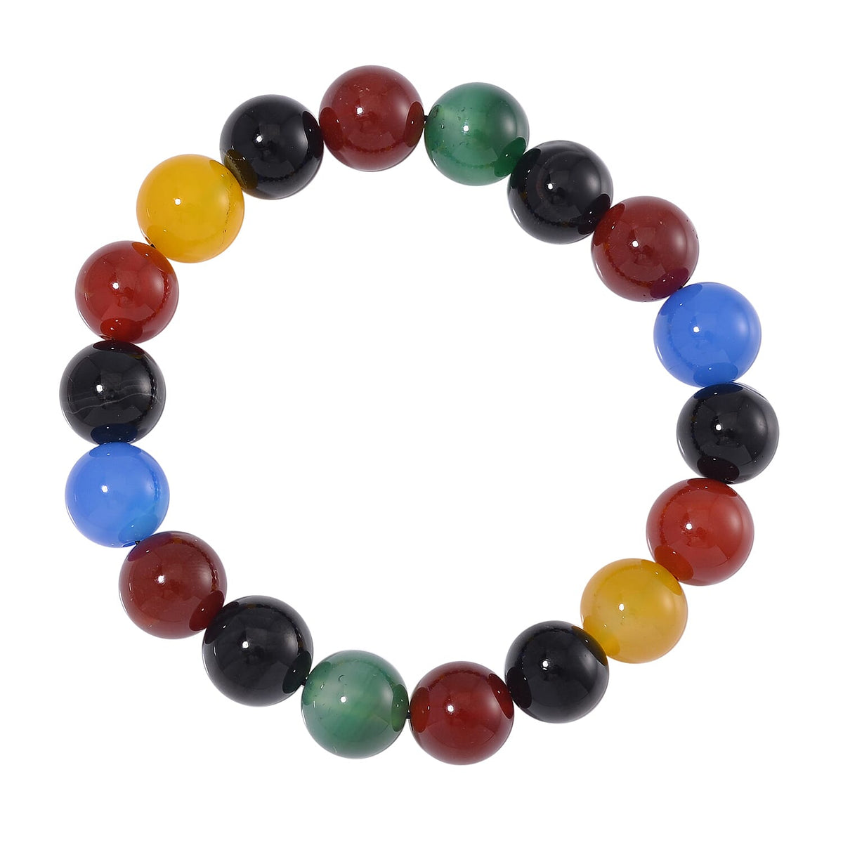 Multi Agate Stretchable Bracelet (Size - 7.5) 200.00 Ct. 7964267 5