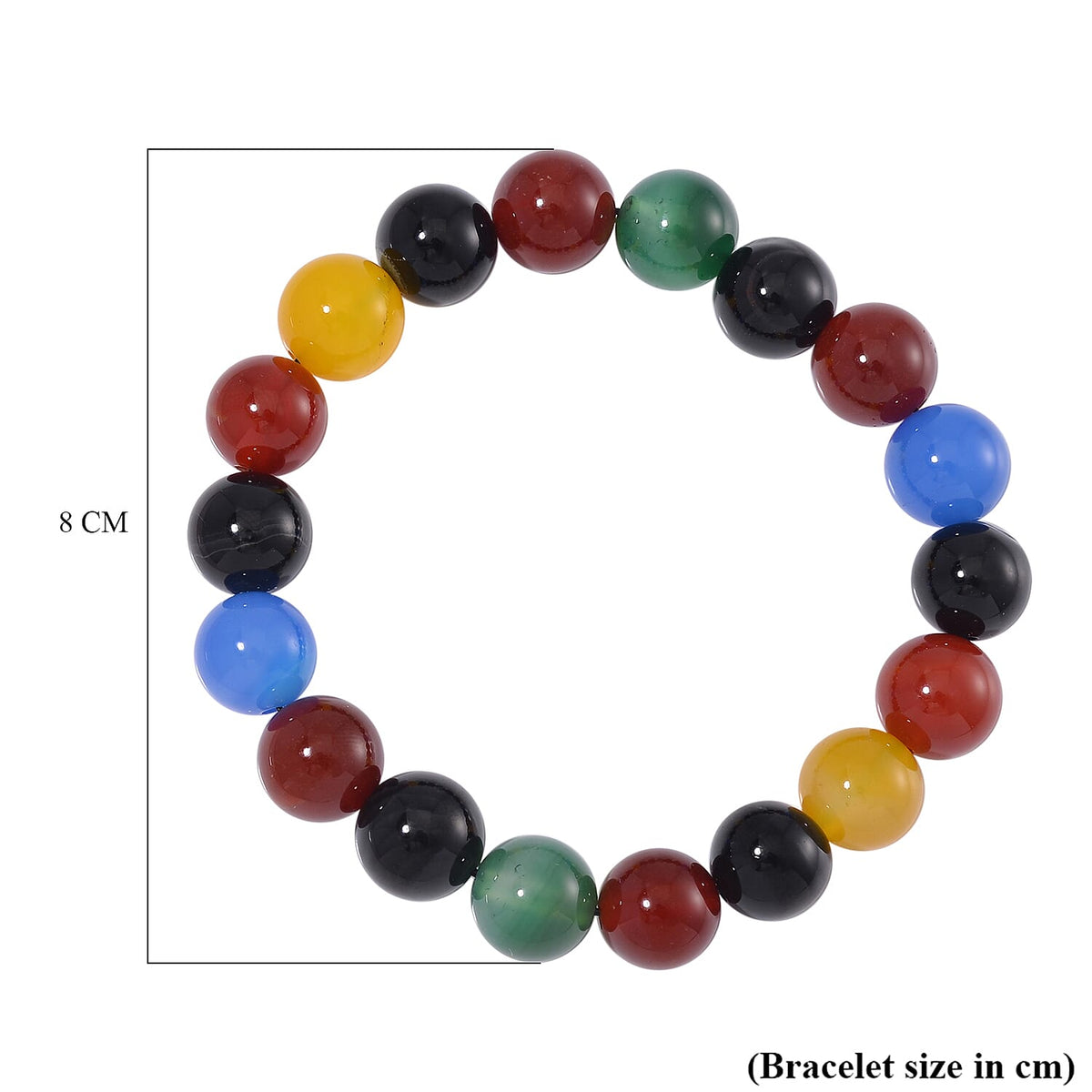 Multi Agate Stretchable Bracelet (Size - 7.5) 200.00 Ct. 7964267 10