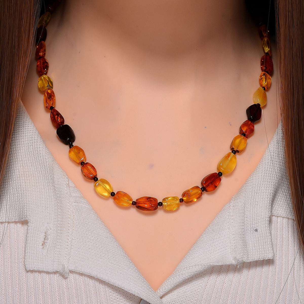 Natural Baltic Amber Necklace With Magnetic Clasp (Size - 20) in Sterling Silver 7991695 1