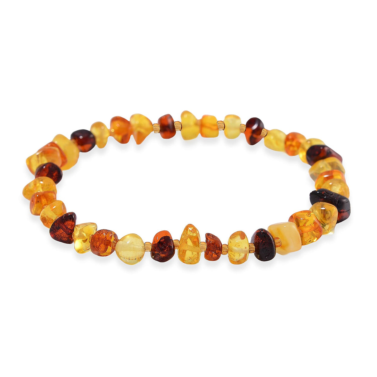 Tucson Find - Multi Color Amber Stretchable Bracelet (Size - 7) 15.45 Ct. 8086637 0