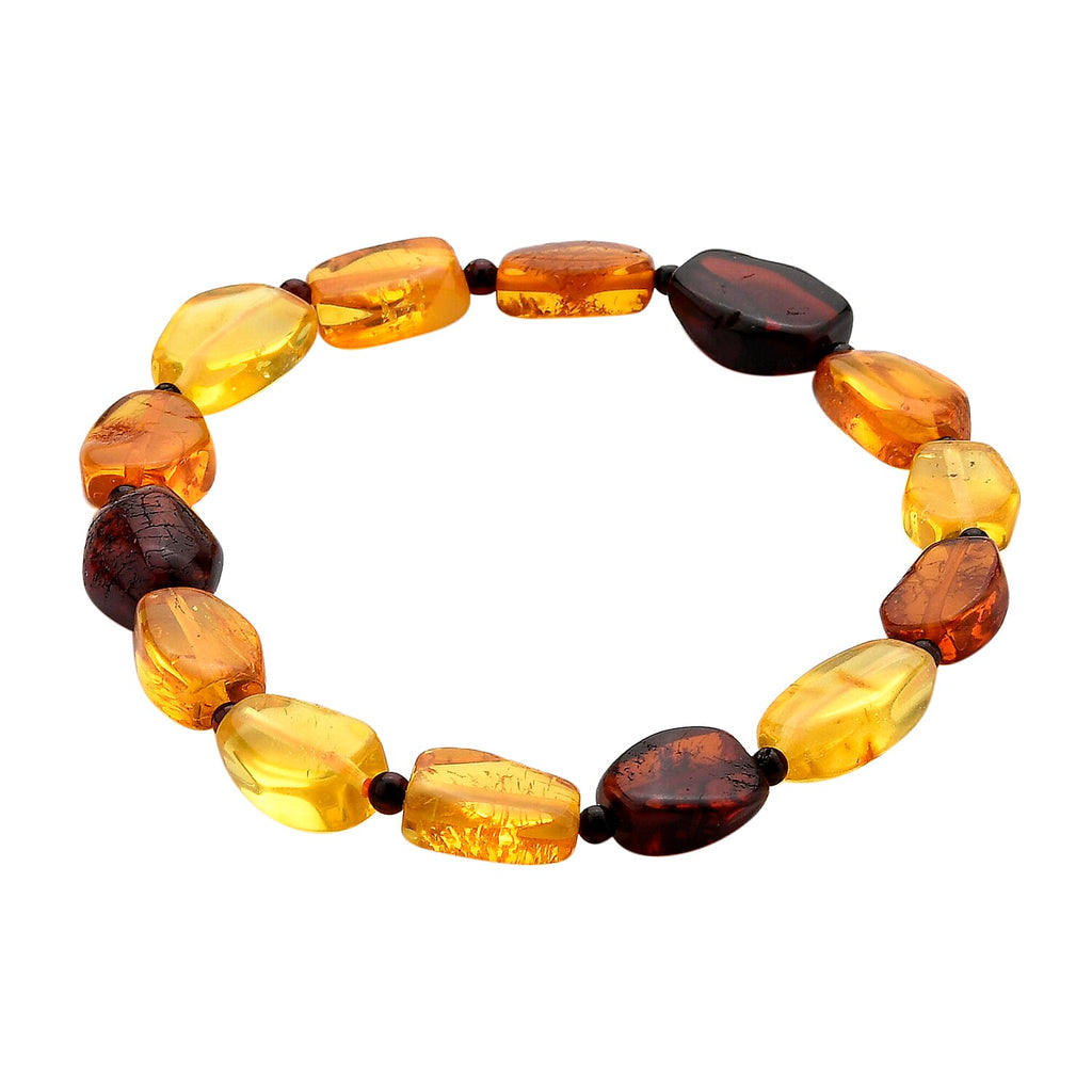Natural Baltic Amber Stretchable Bracelet (Size 7.7-5)