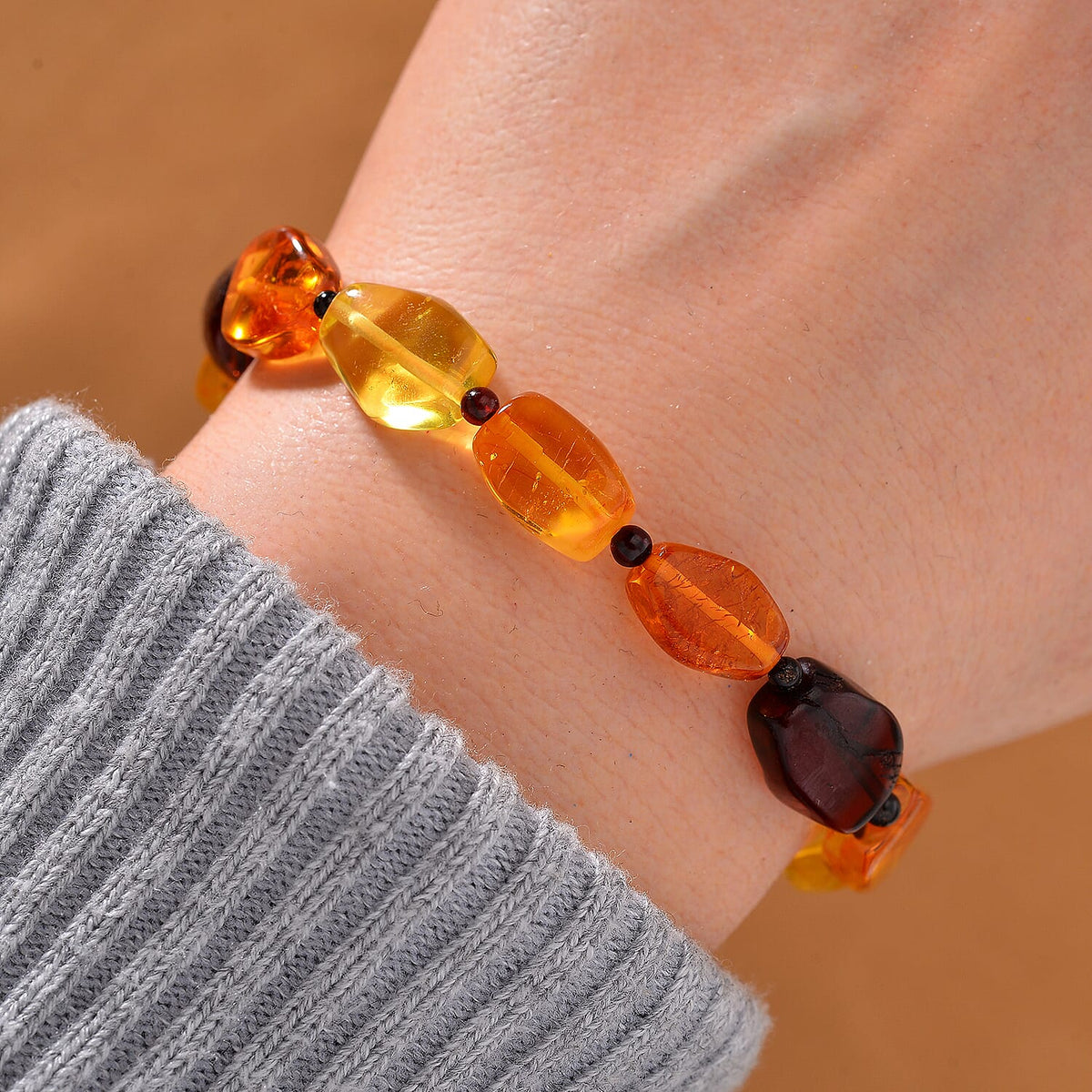 Natural Baltic Amber Stretchable Bracelet (Size 7-7.5) 7991696 1