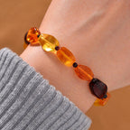 Natural Baltic Amber Stretchable Bracelet (Size 7.7-5)