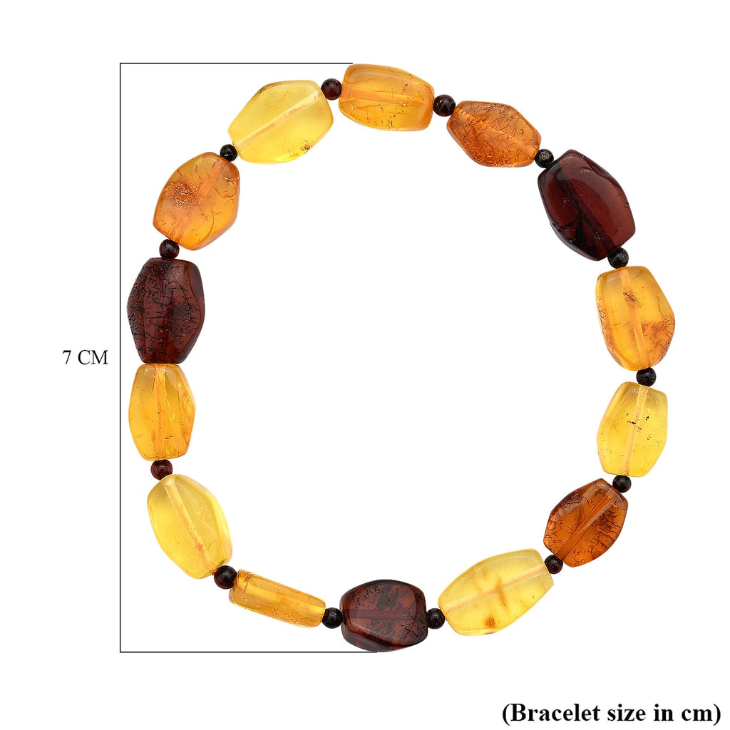 Natural Baltic Amber Stretchable Bracelet (Size 7.7-5)
