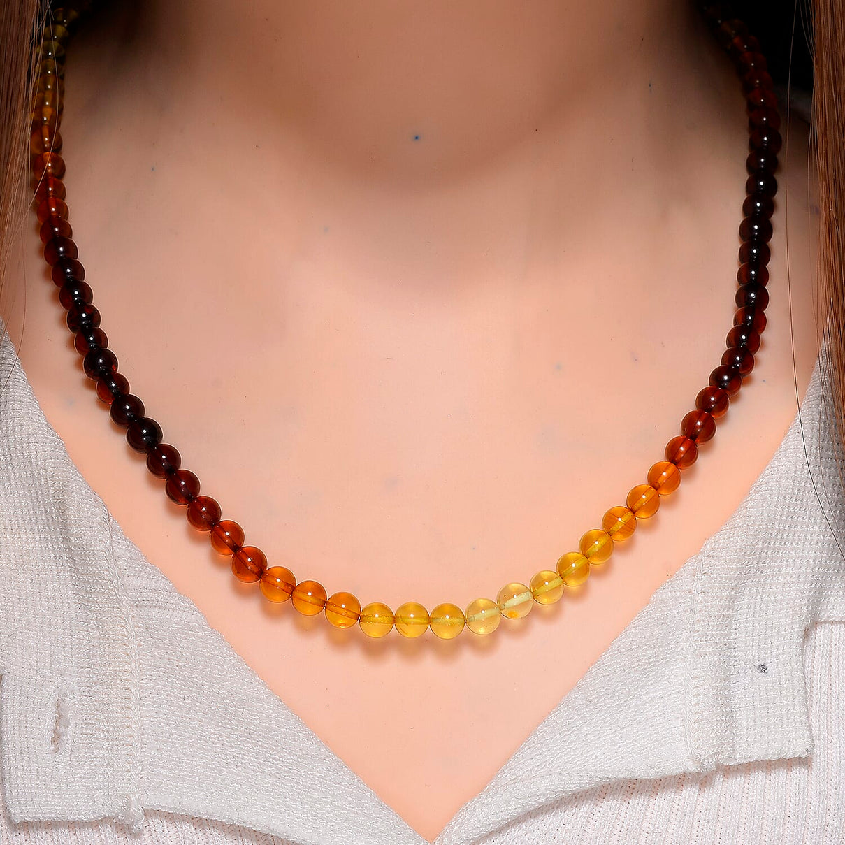 Multi Colour Amber Stone Necklace 60 Ct. 8166880 2