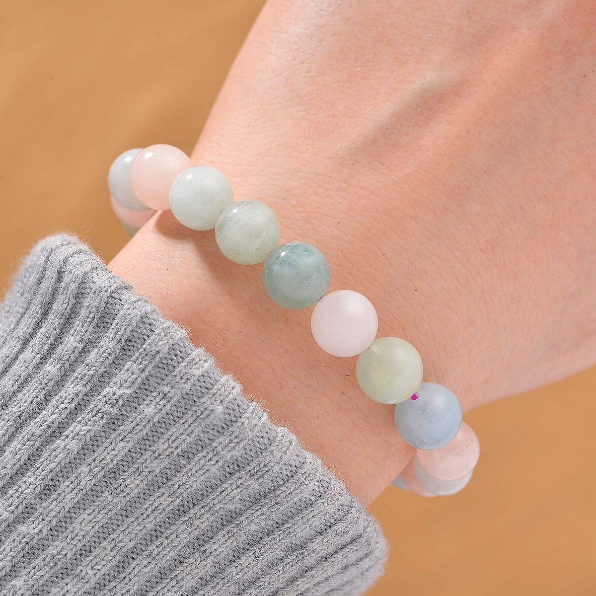 Multi Colour Beryl Bead Bracelet (Size - 7.5 Stretchable) 110.00 Ct. 8187923 2