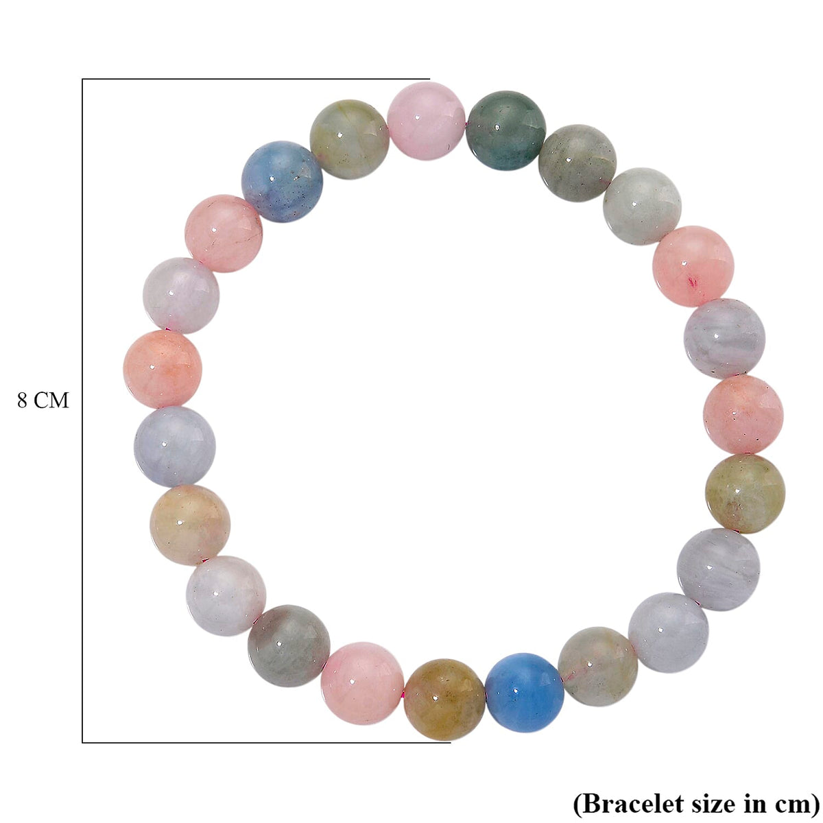 Multi Colour Beryl Bead Bracelet (Size - 7.5 Stretchable) 110.00 Ct. 8187923 4