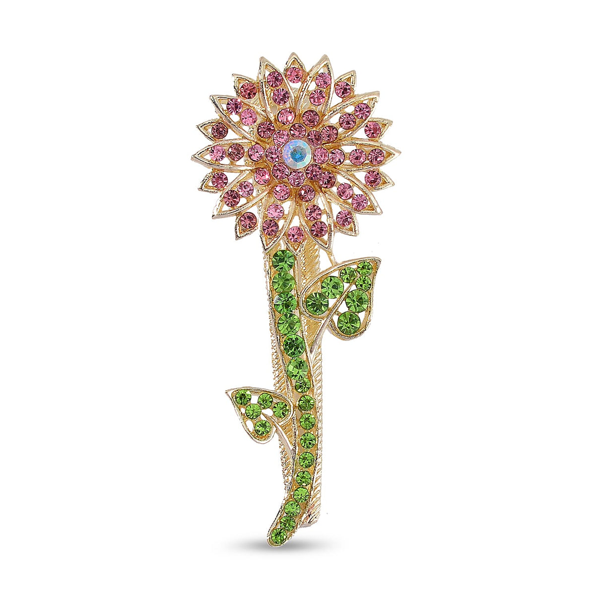 Set of 5 - Multicolour  Austrian Crystal Flower Hair Clips 4237563 5