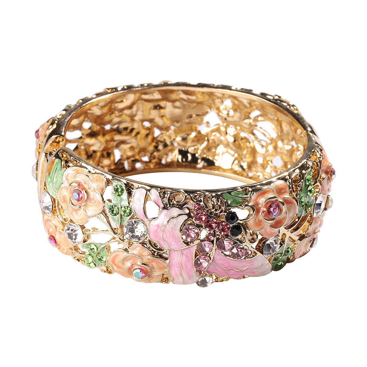 Designer Inspired Multi Color Crystal Hinged Bangle 7791884 0