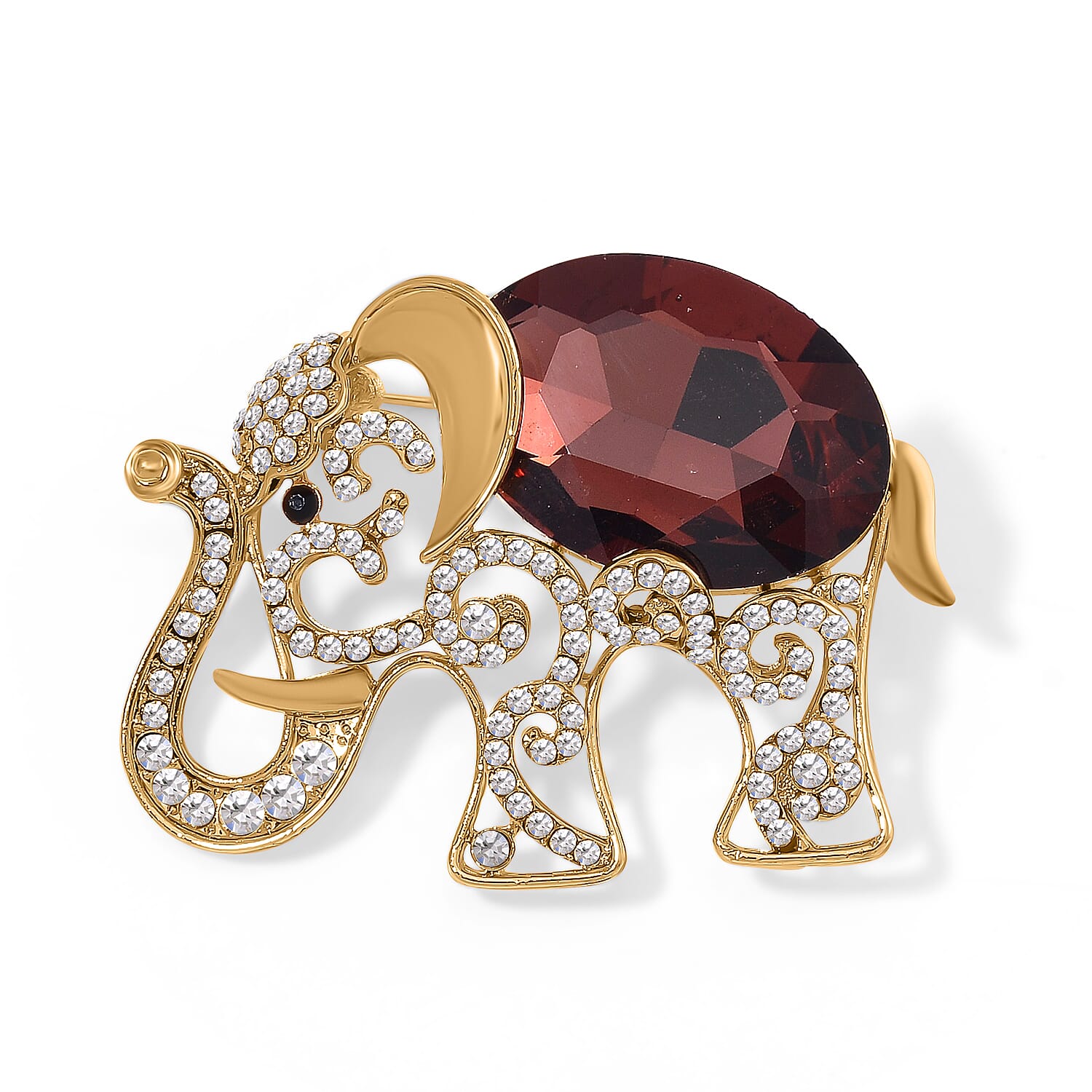 Multi Colour Crystal Elephant Brooch 7875788 0