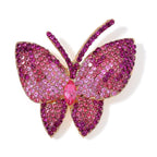Multi Color Butterfly Crystal Brooch
