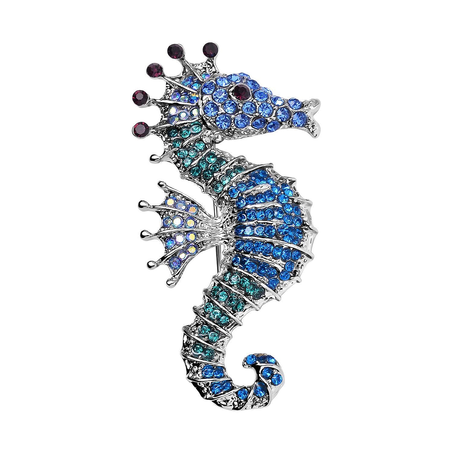 Multi-Colour Crystal Sea-Horse Brooch 7639644 0