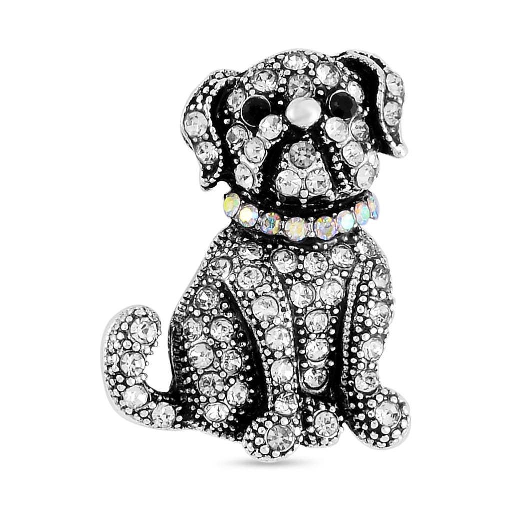 Austrian Multi Color Crystal Brooch - Dog