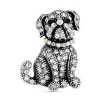 Austrian Multi Color Crystal Brooch - Dog