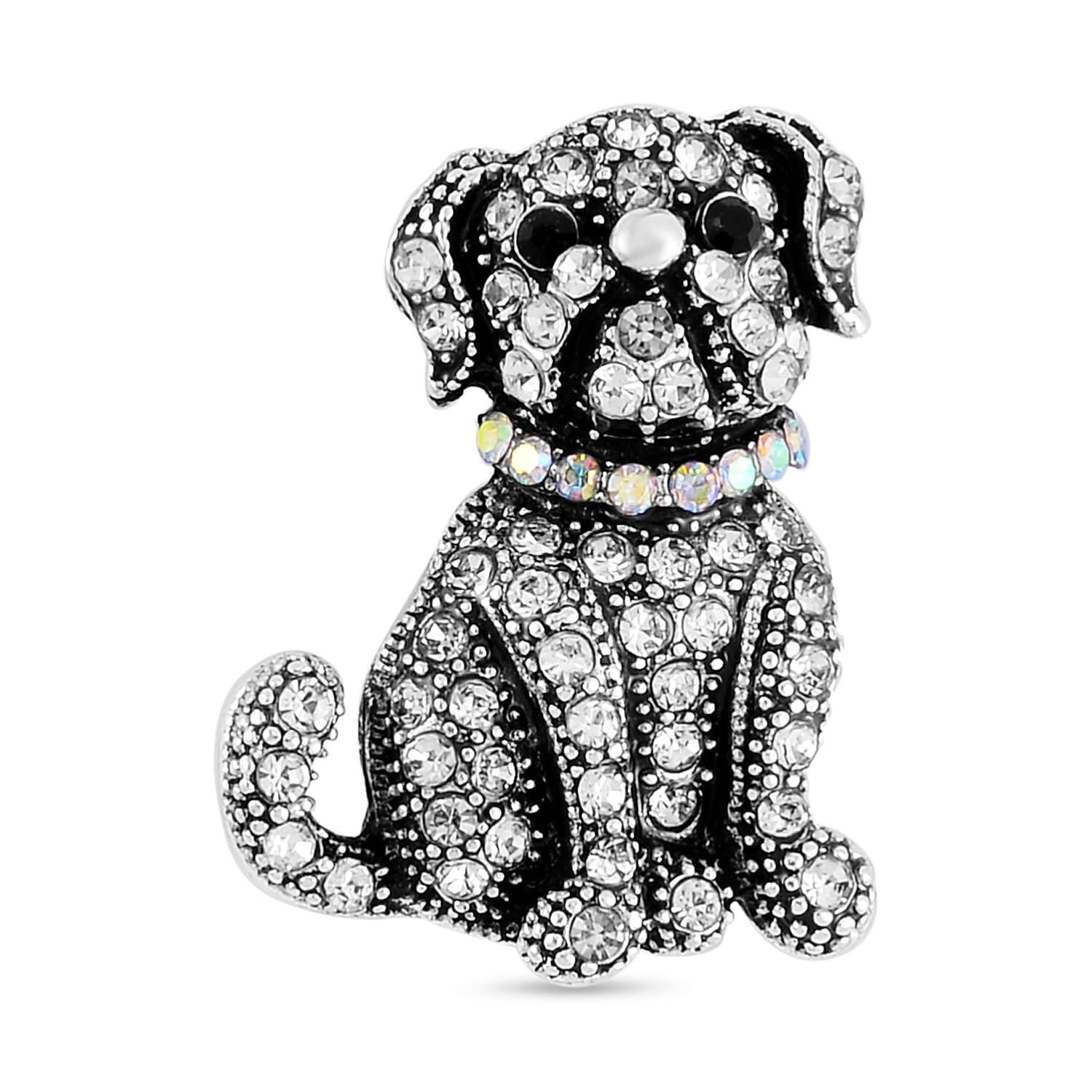 Multi Colour Crystal Dog Brooch 7639693 0
