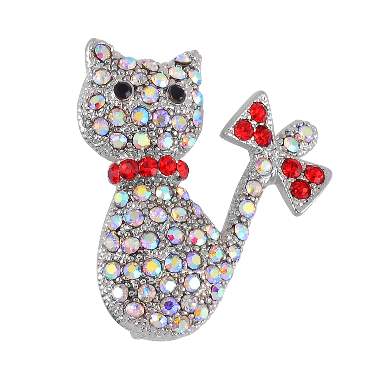 Multi Colour Austrian Crystal Cat Brooch 7639835 0