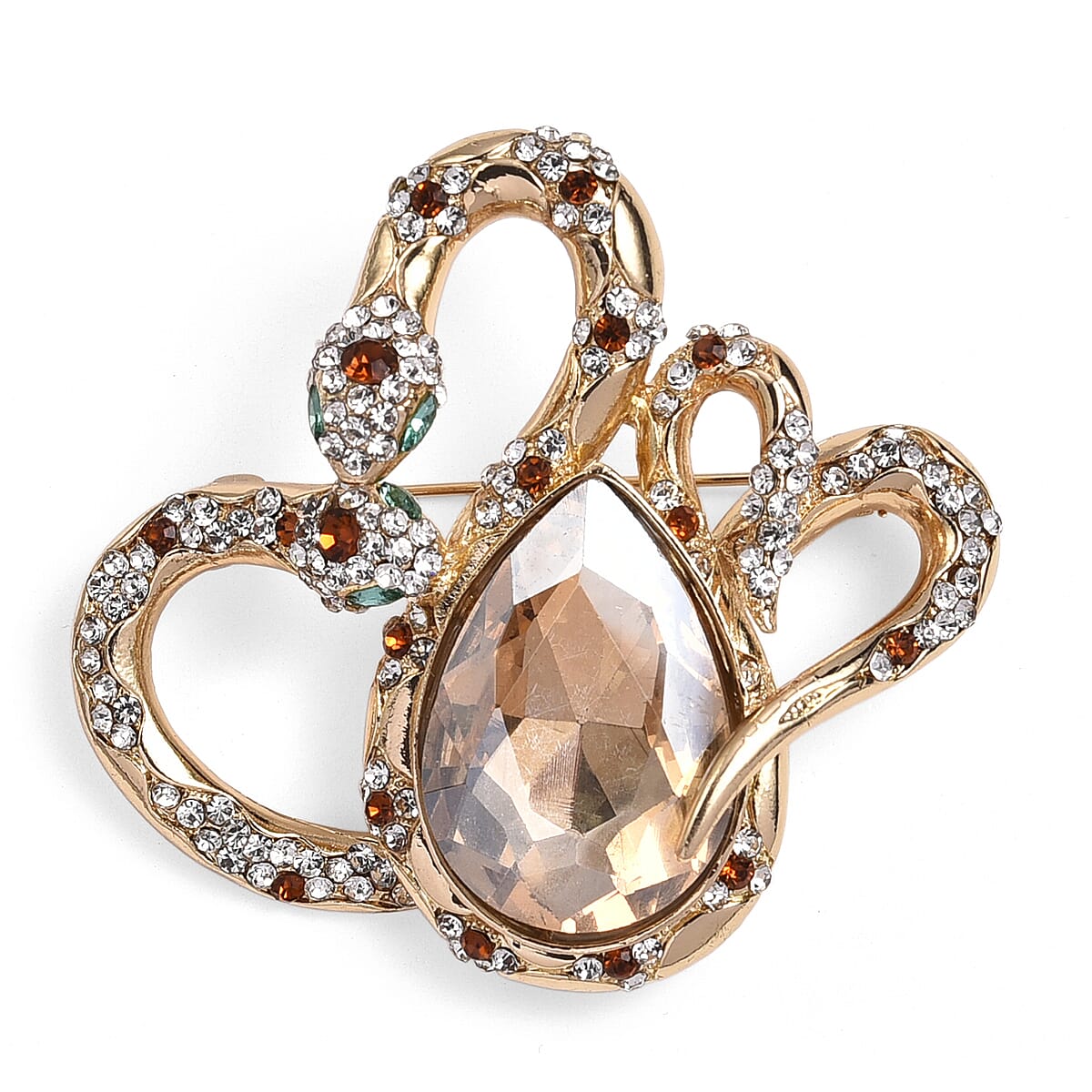Close Out Deal - Antique and Elegant Crystal Serpentine Brooch 8311555 0