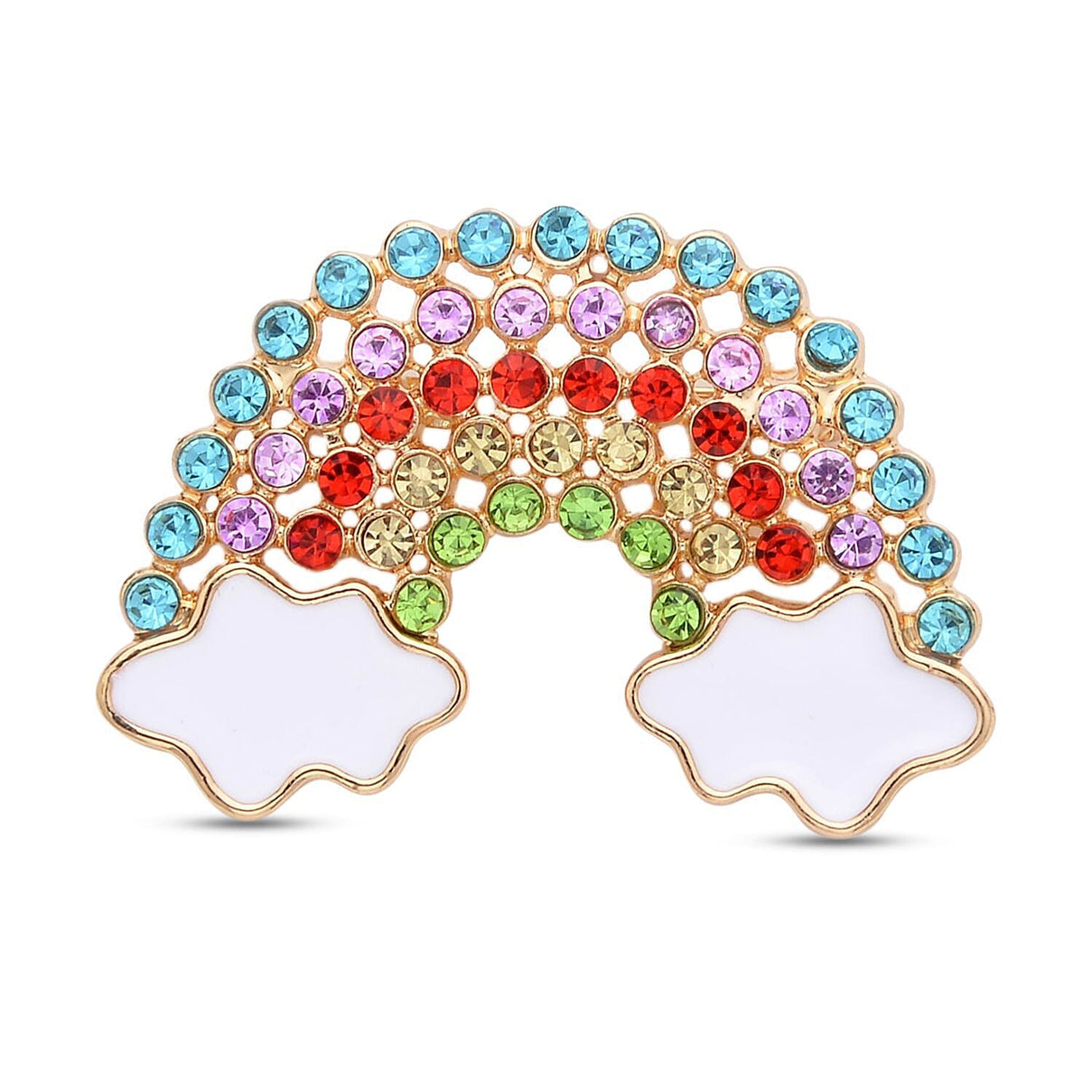Multi Colour Austrian Crystal Enamelling Rainbow Brooch in Yellow Gold Tone 7265686 0