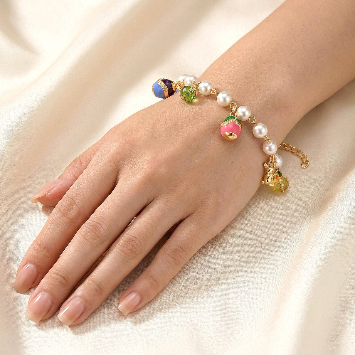 The Luxury Egg Collection - Multi Colour Crystal Bracelet (Size - 8-2 EXT) with Enamel V32358572 2