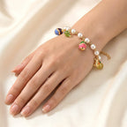 The Luxury Egg Collection - Multi Colour Crystal Bracelet (Size - 8-2 EXT) with Enamel