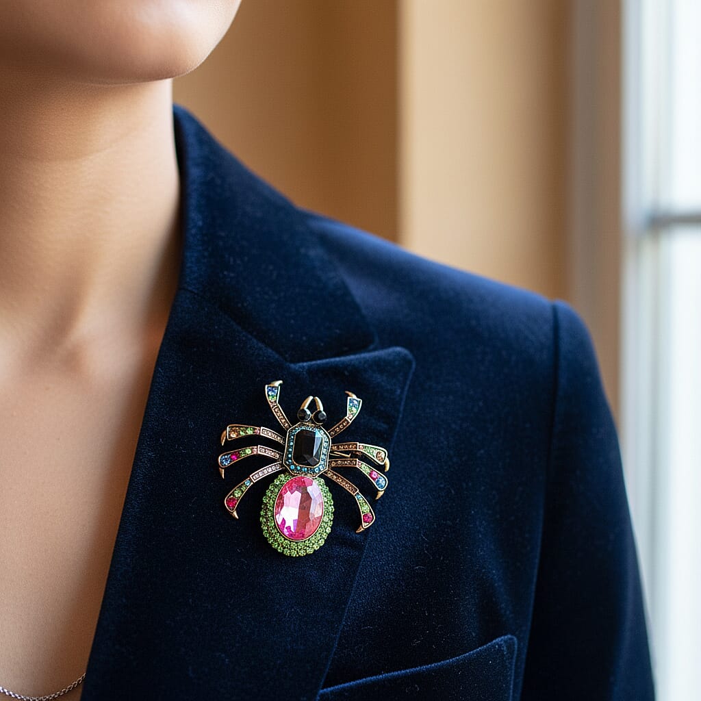 Close Out Deal - Antique and Elegant Crystal Spider Brooch 8311538 3