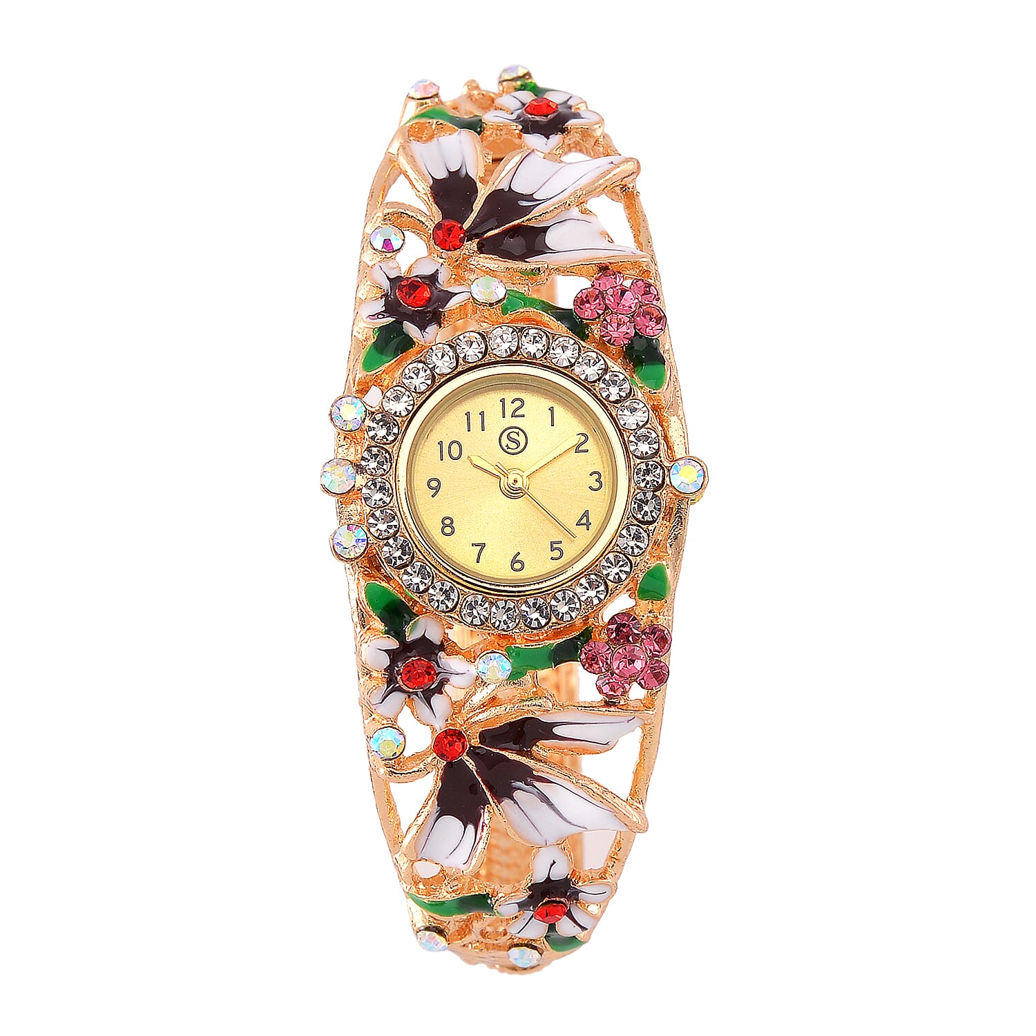 Strada Multi Colour Enameled Crystal Watch - Pink Multi 7824385 0