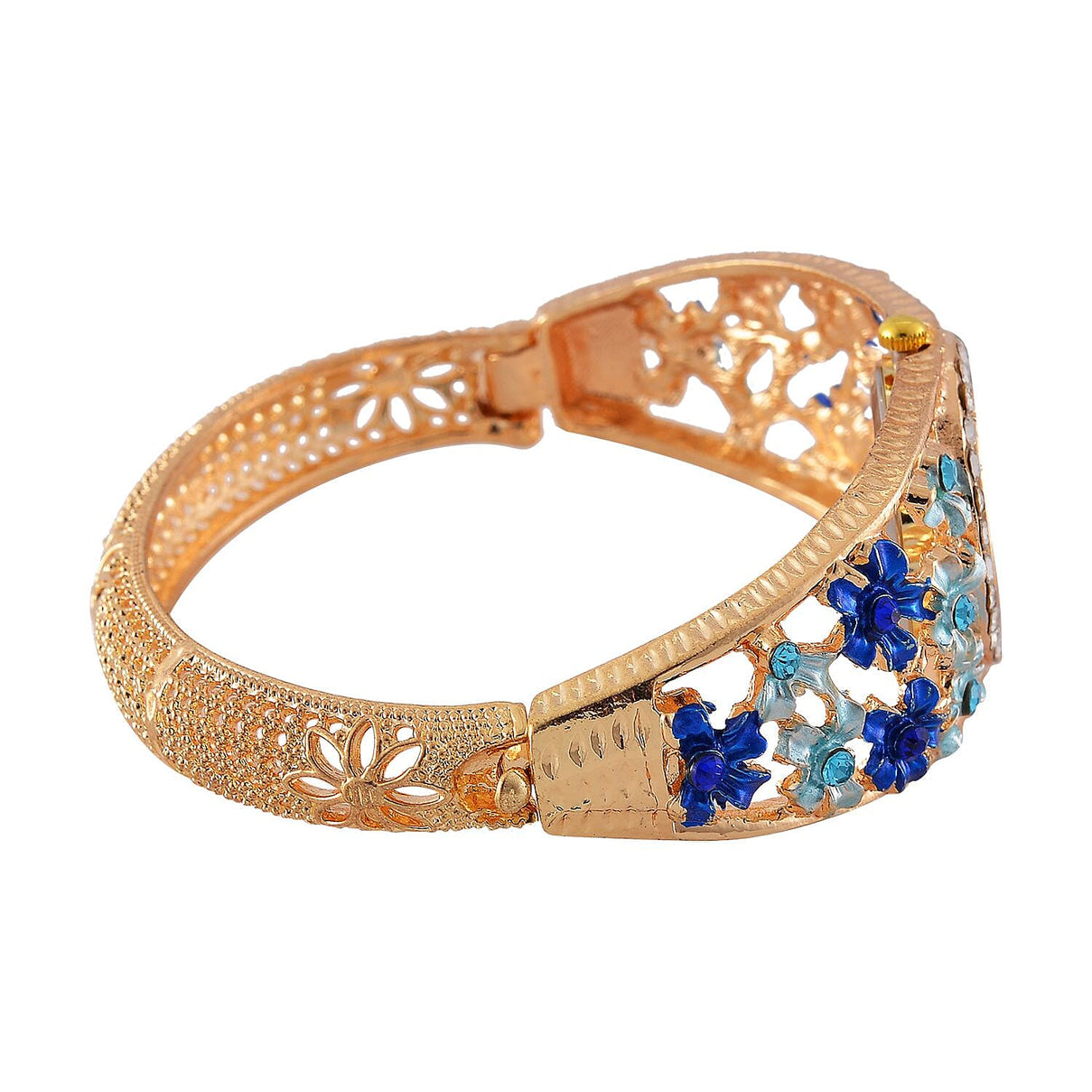 STRADA Bangle Watch with Blue and White Crystal Accents 7847617 5