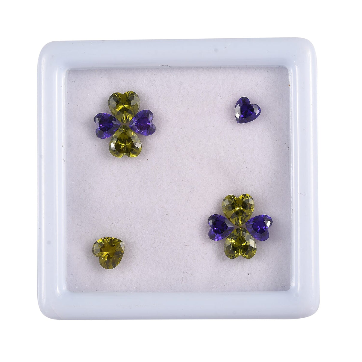 Set of 10 Multi Colour Cubic Zircona Loose Gemstone in Heart Shape 7760307 0