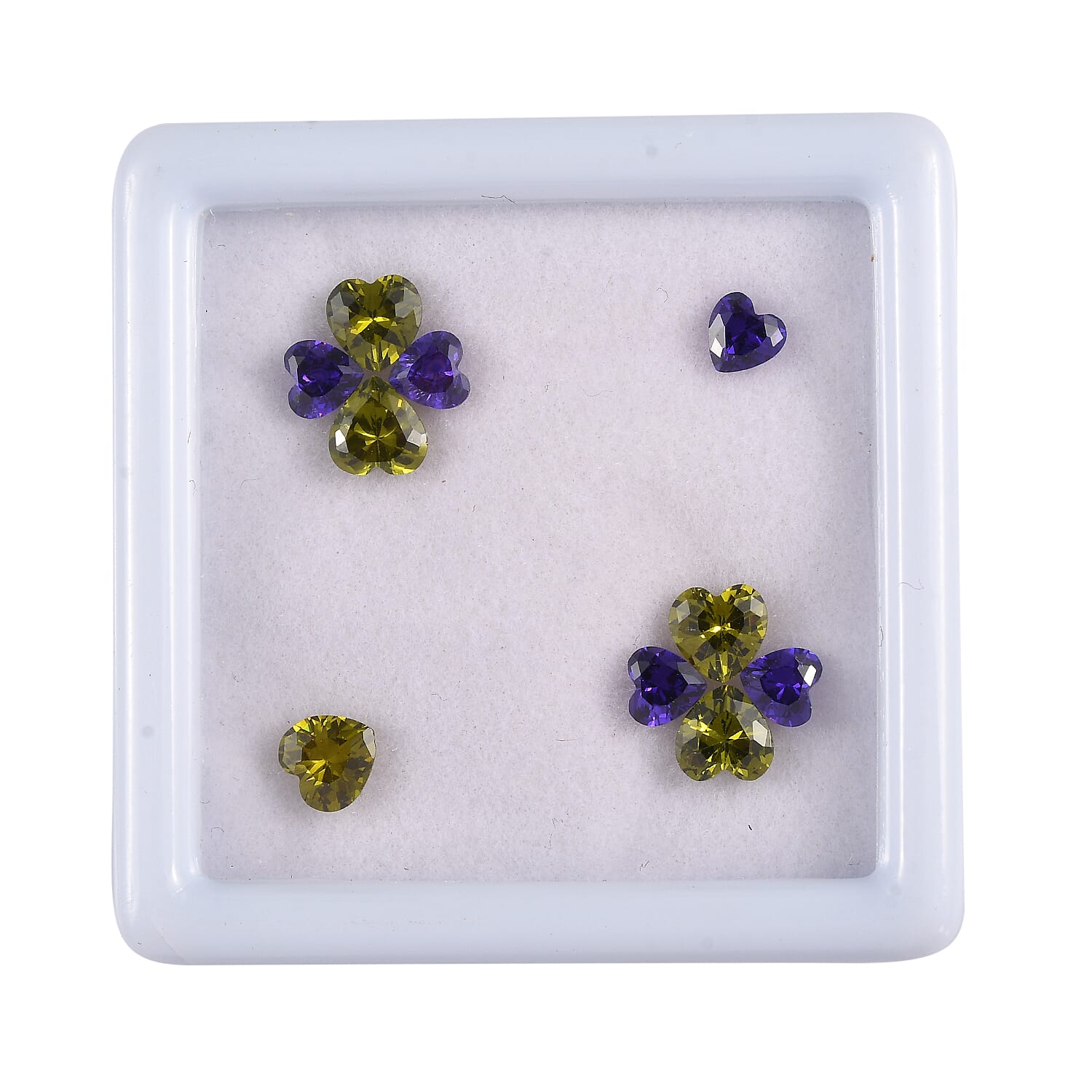 Set of 10 Multi Colour Cubic Zircona Loose Gemstone in Heart Shape 7760307 0