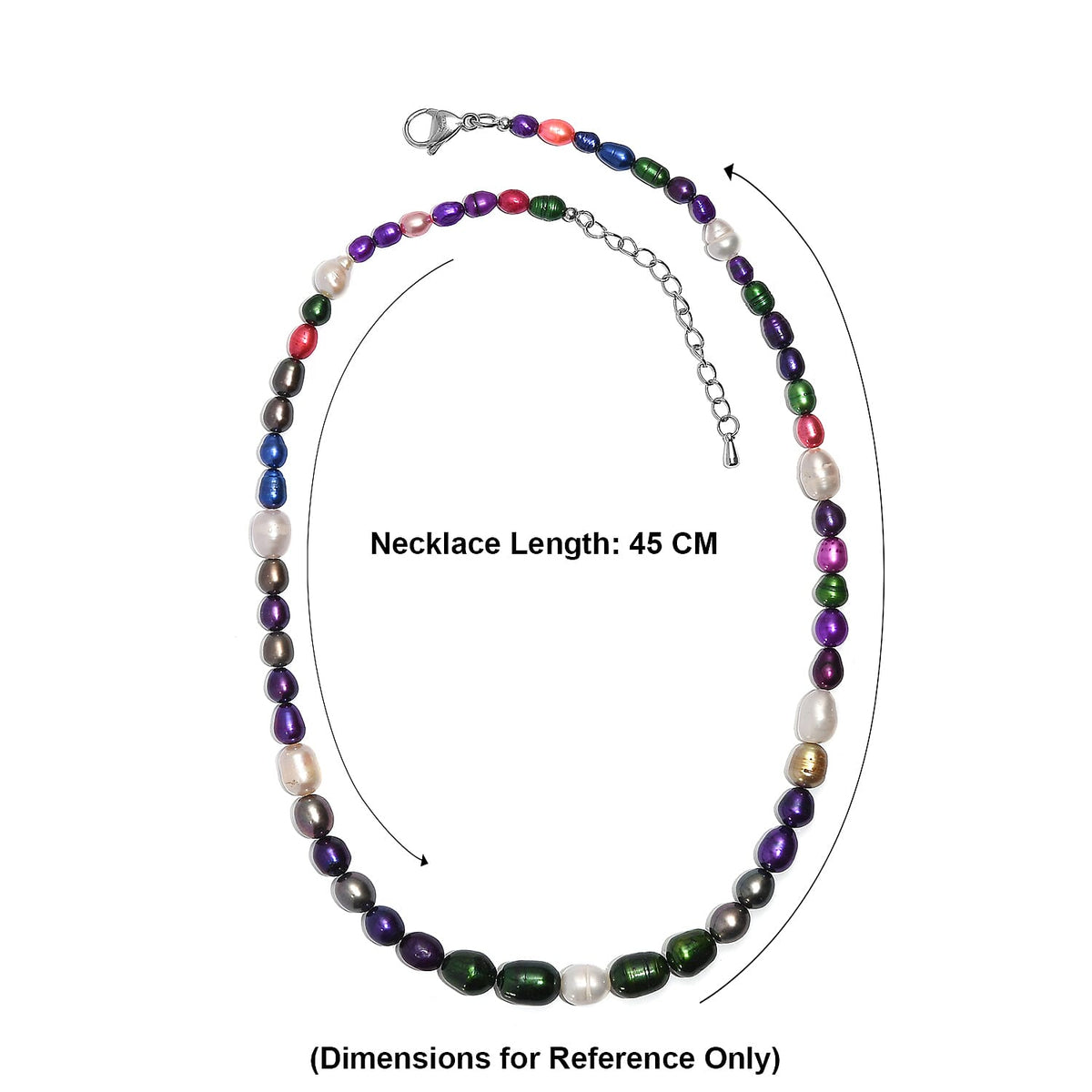 EverTrue - Multi Color  Pearl &amp; White Fresh Water Pearl Beads Necklace (Size - 18+2 Ext) 125.00 Ct. V32520077 6