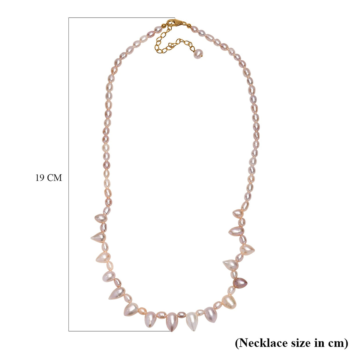 Multi Colour Fresh Water Pearl Necklace (Size - 20) with Lobster Clasp in 18K Vermeil Yellow Gold Plated Sterling Silver V32538968 7