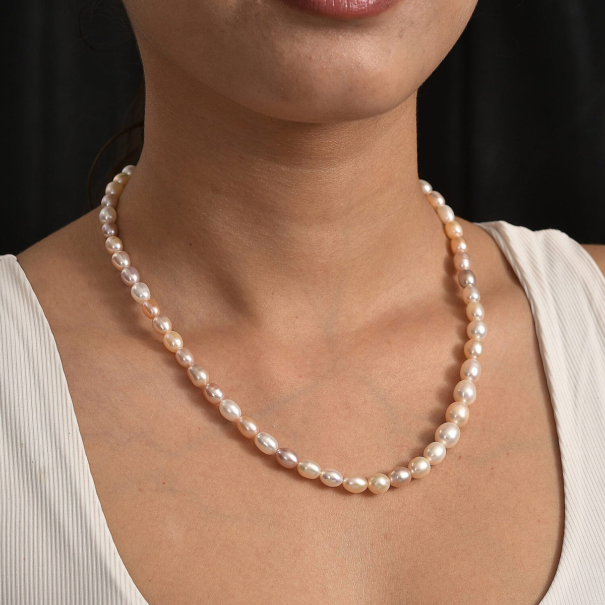 Tucson Find- AAA Multi Color Fresh Water Pearl Necklace (Size - 20-2 Ext) in 18K Vermeil Yellow Gold overlay Sterling Silver 155.00 Ct. V32701592 4