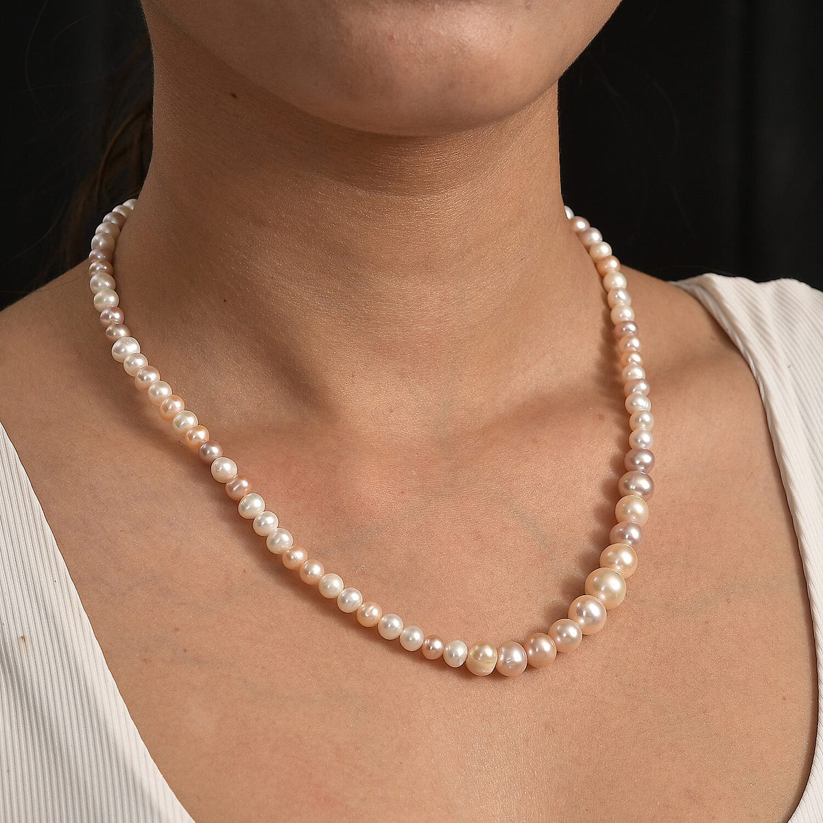 Multi Colour Fresh Water Pearl Necklace (Size - 20+2 Ext) in 18K Vermeil Yellow Gold Plated Sterling Silver 180.00 Ct. V32733131 4
